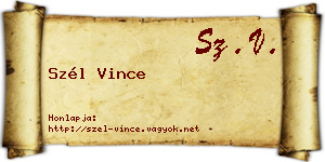 Szél Vince névjegykártya